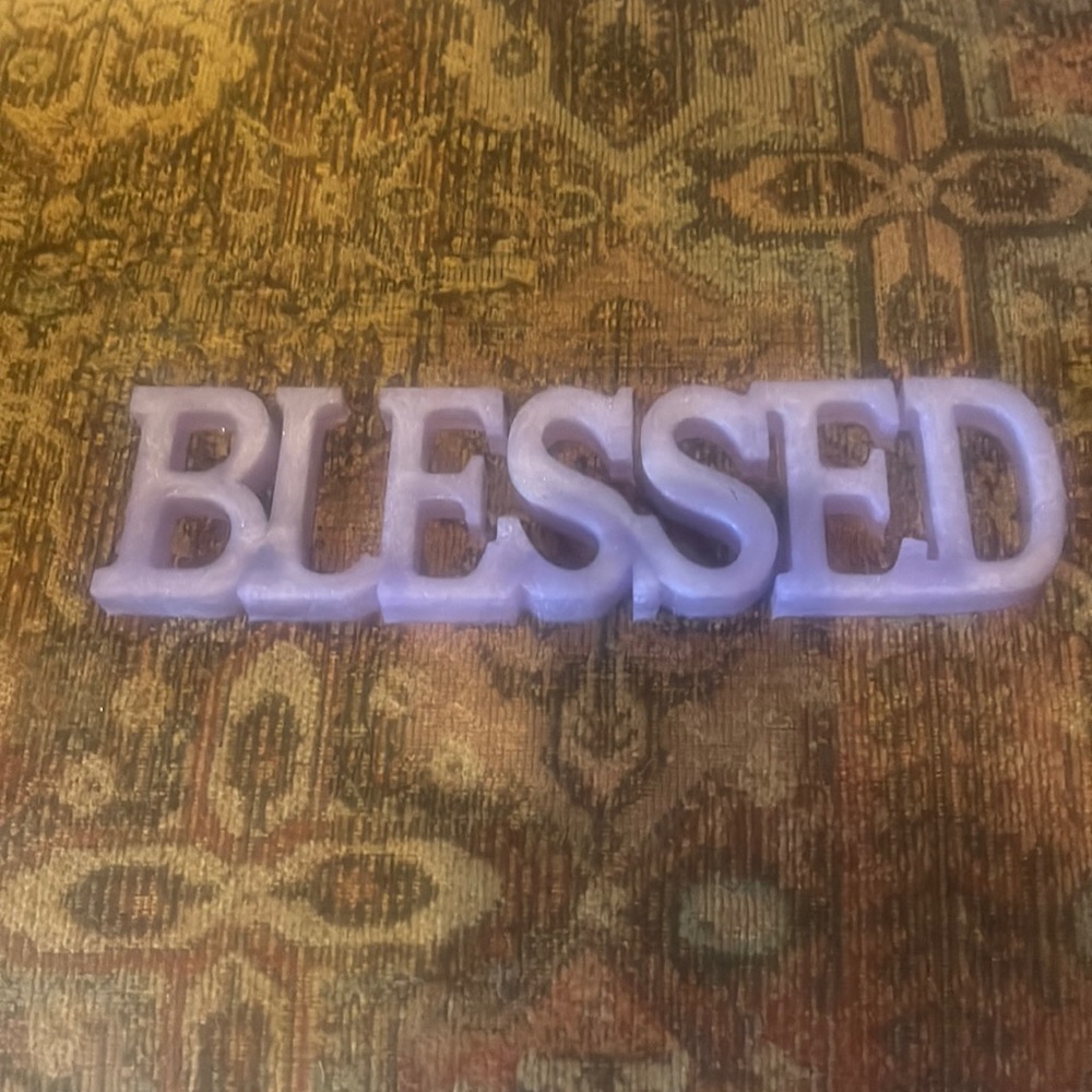 BLESSED Resin Sign - Sparkly Lilac